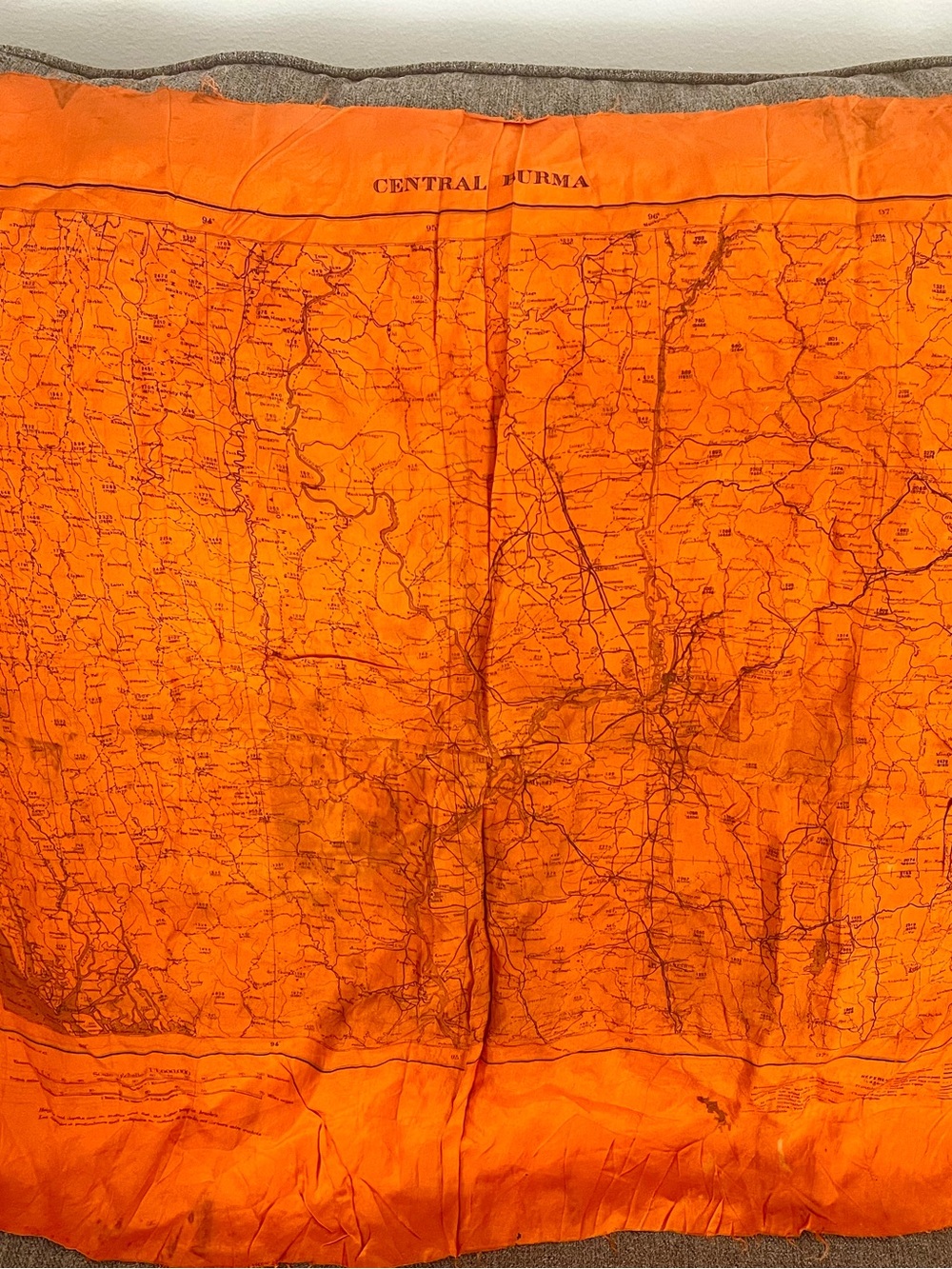 Antique WWII WW2 Chindit Silk Panic Escape Map